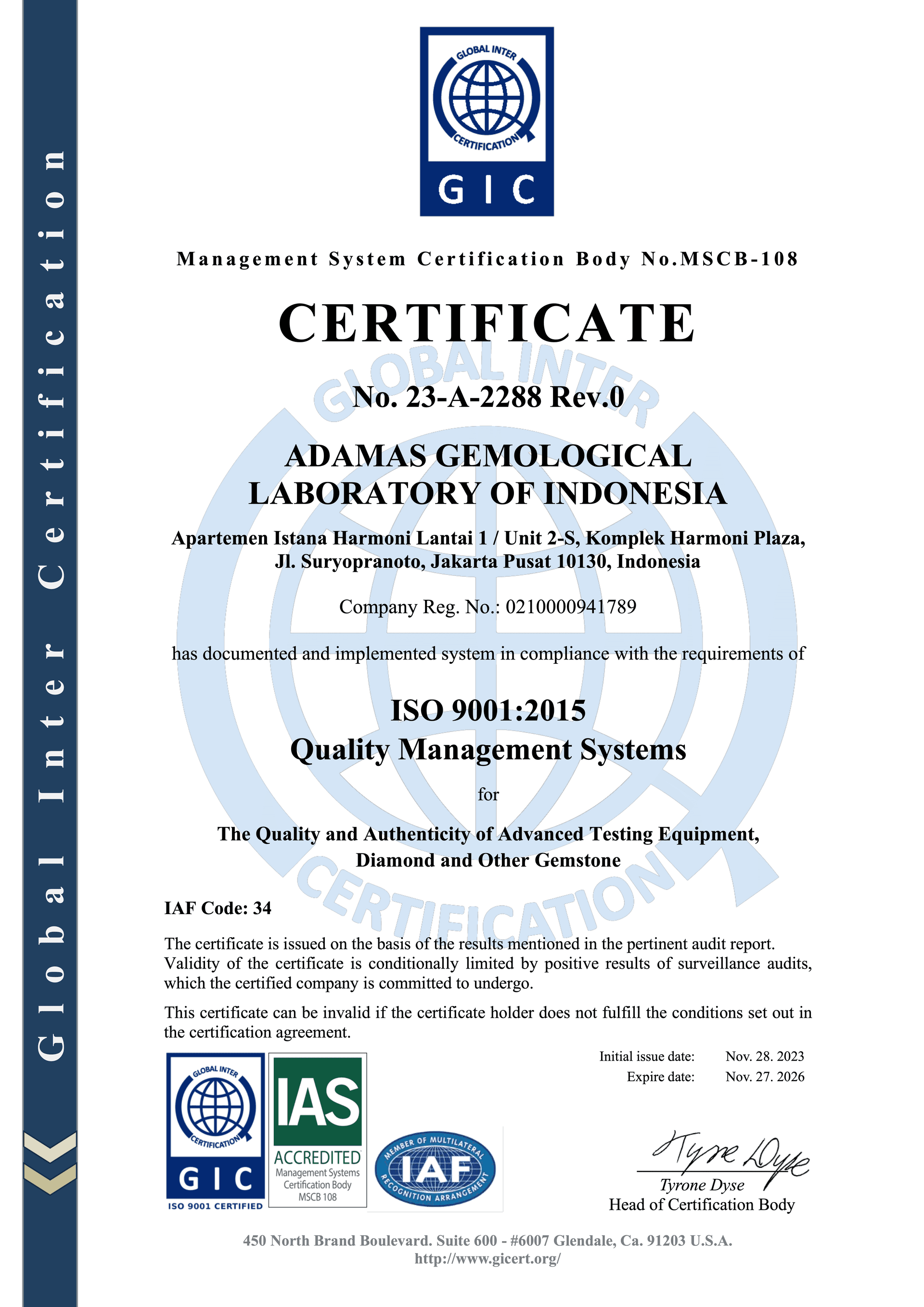 The first ISO certified Gemological Laboratory in Indonesia