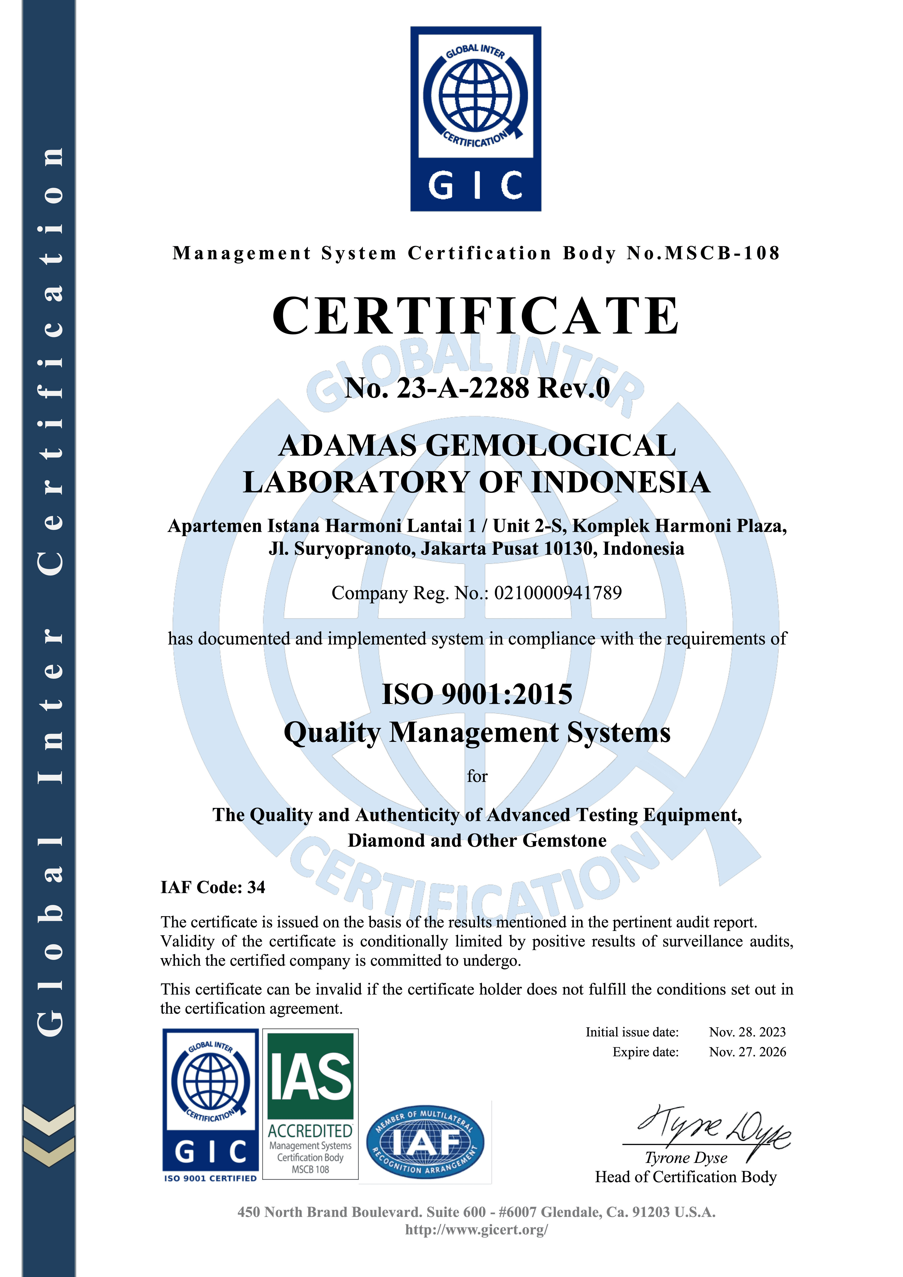 The first ISO certified Gemological Laboratory in Indonesia